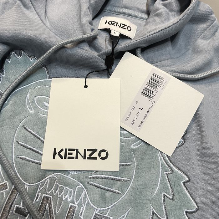 Kenzo NEW Kenzo Glacier Tiger Baby Blue Hoodie Size L Grailed