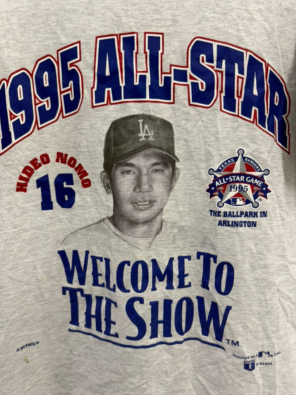 MLB Vintage 1995 All-Star Hideo Nomo Nutmeg Mills Tee Size US L / EU 52-54 / 3 - 2 Thumbnail