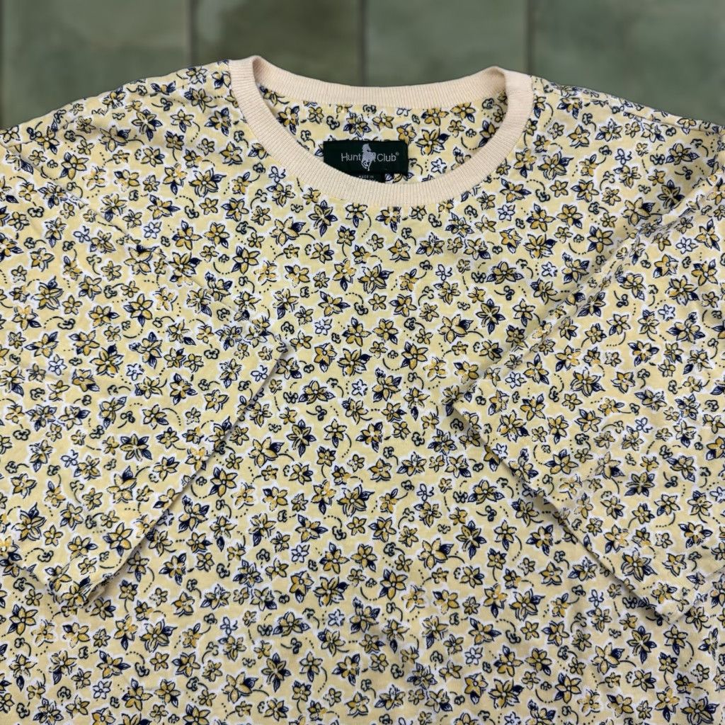 Gloverall VINTAGE Hunt Club Shirt Womens L Yellow Floral 90s Fun Casual Regular Fit Size L / US 10 / IT 46 - 1 Thumbnail