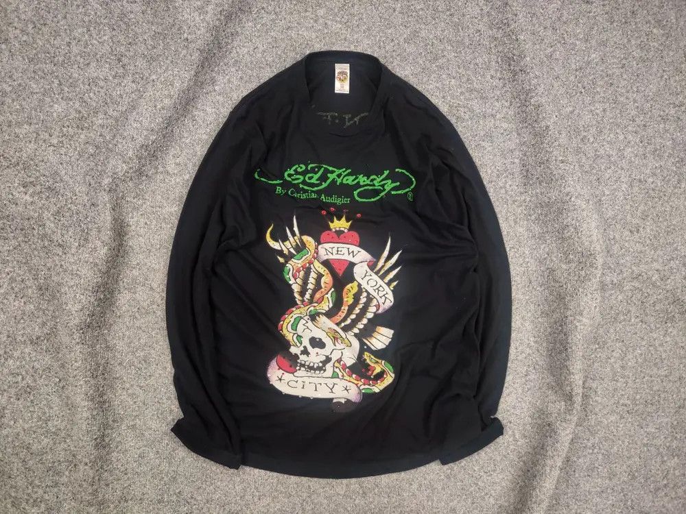 Ed Hardy Vintage Ed Hardy by Christian Audigier Y2K Logo Long Sleeve Size US M / EU 48-50 / 2 - 1 Thumbnail