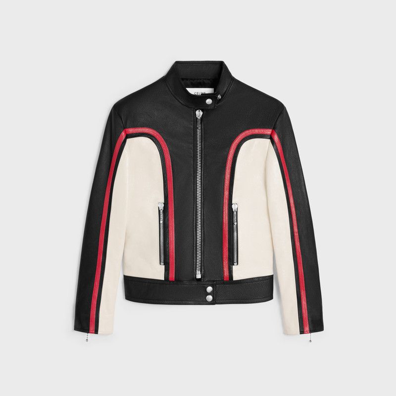 Celine o1w1db11225 2EI51280D Racer Blouson Jacket in Black/White Size M / US 6-8 / IT 42-44 - 1 Thumbnail