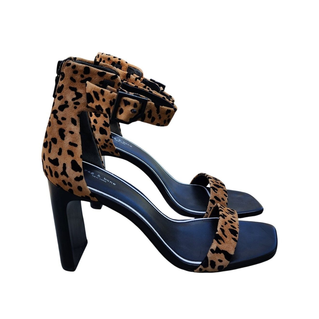 Rag & Bone Rag & Bone Ellis Cheetah Suede Open Toe Sandals 38.5 Size US 8 / IT 38 - 2 Thumbnail