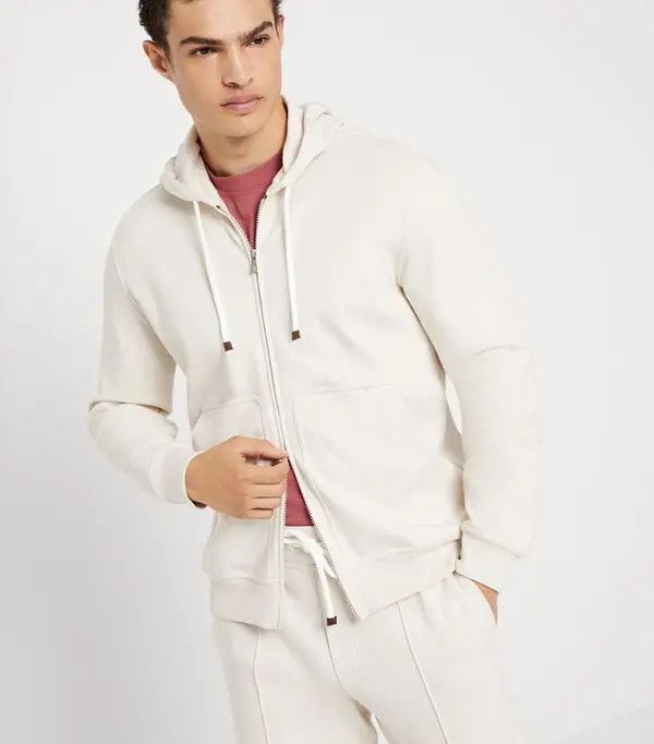 Brunello Cucinelli o1la1rc1a0425 Cardigan Sweatshirt in Natural Size US S / EU 44-46 / 1 - 2 Thumbnail