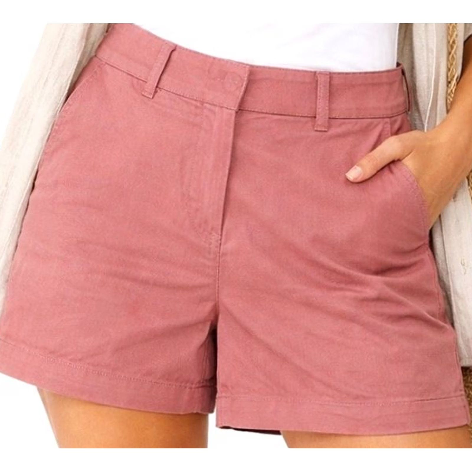J.Crew J.Crew Reimagined Chino Shorts Women’s 2 Dusty Rose Pink Cotton Casual Summer Size 26" / US 2 / IT 38 - 2 Thumbnail