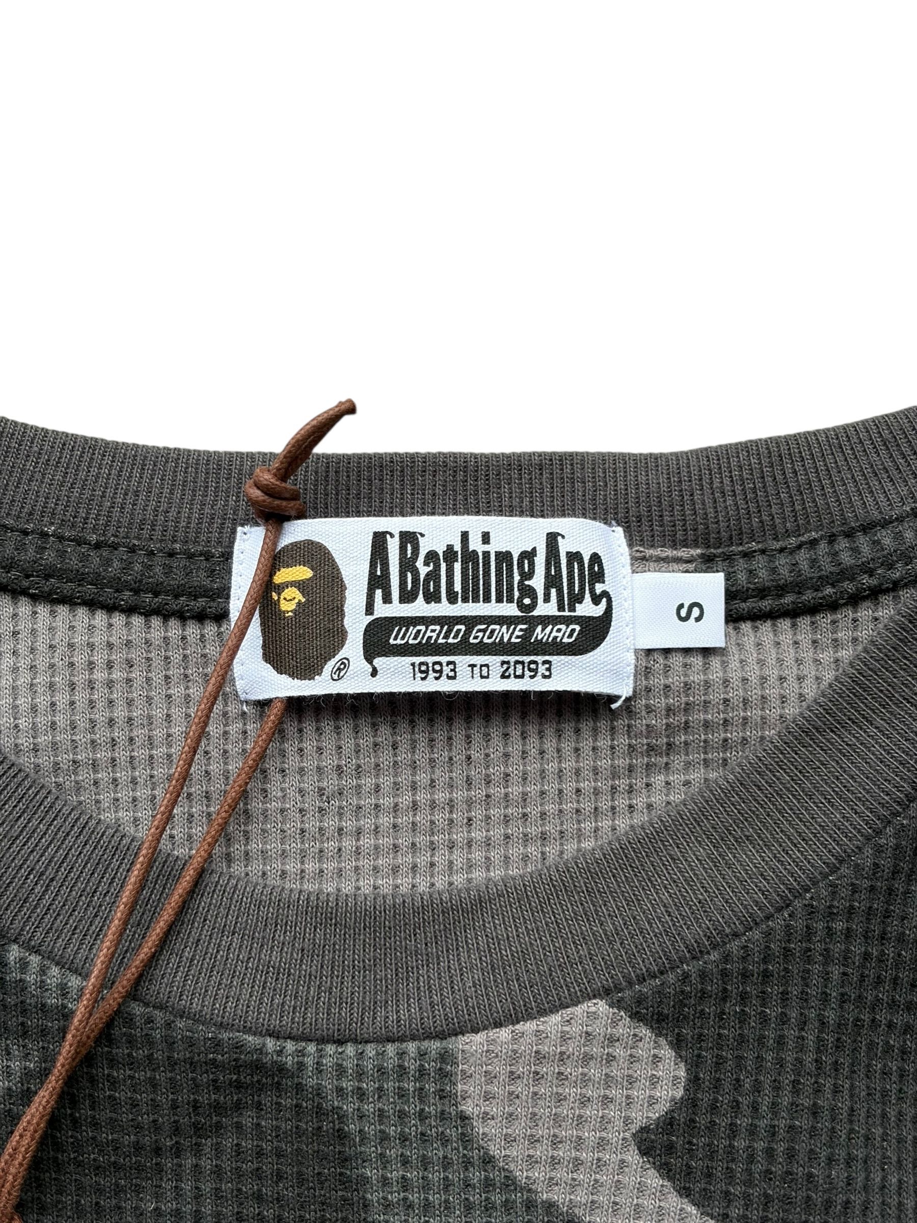 Bape Bape Grey Camo Mini Ape Head Thermal Longsleeve T-Shirt Size US S / EU 44-46 / 1 - 5 Thumbnail