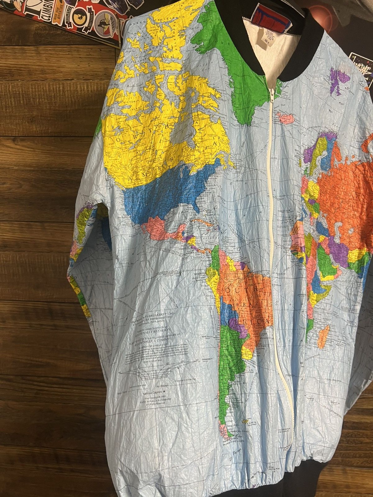 Vintage TY BREAKERS Vintage Wearin’ The World Tyvek Map 90s Jacket Size US L / EU 52-54 / 3 - 10 Thumbnail