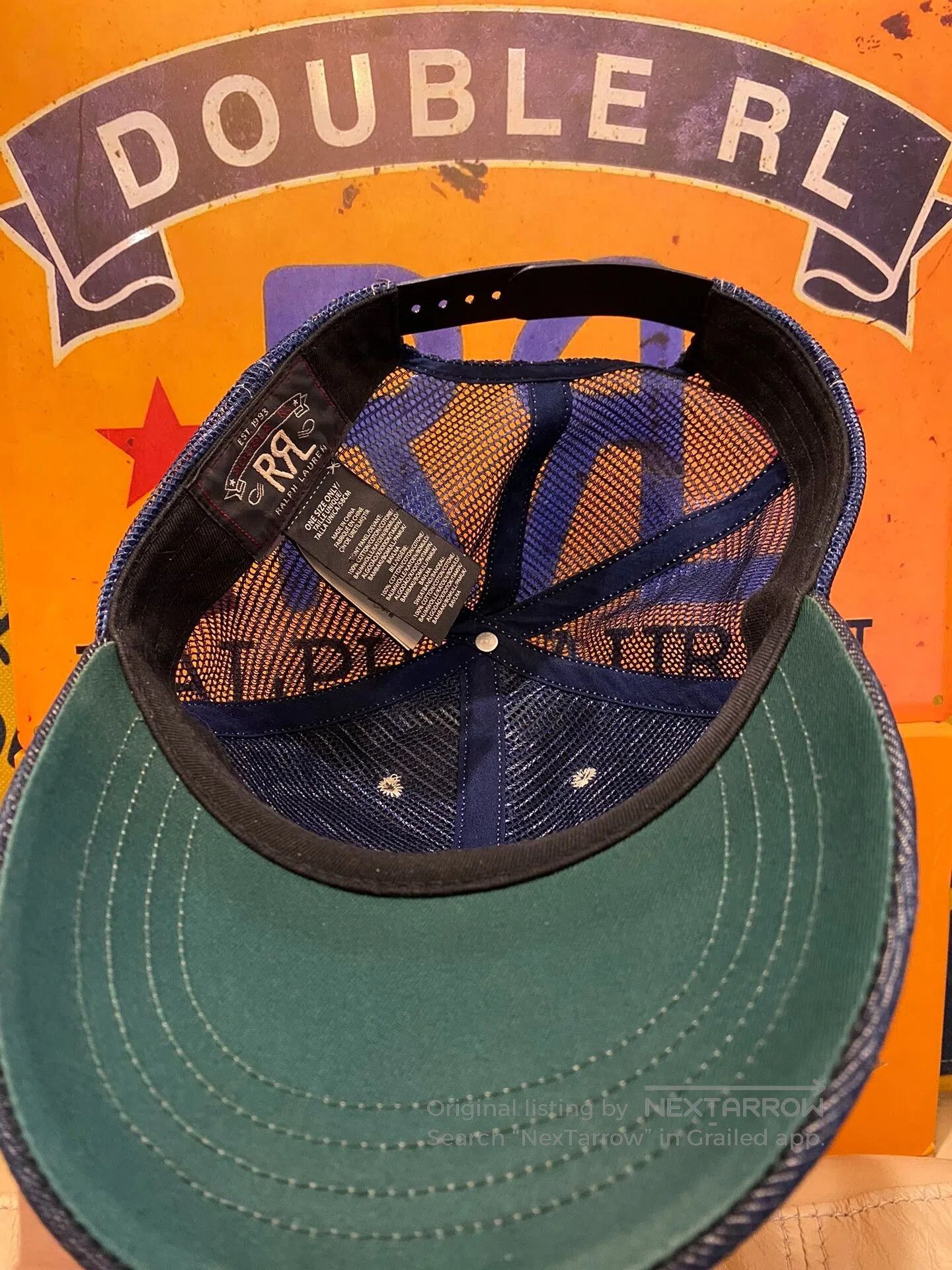 RRL Ralph Lauren vintage double rl denim trucker cap. Size ONE SIZE - 7 Thumbnail