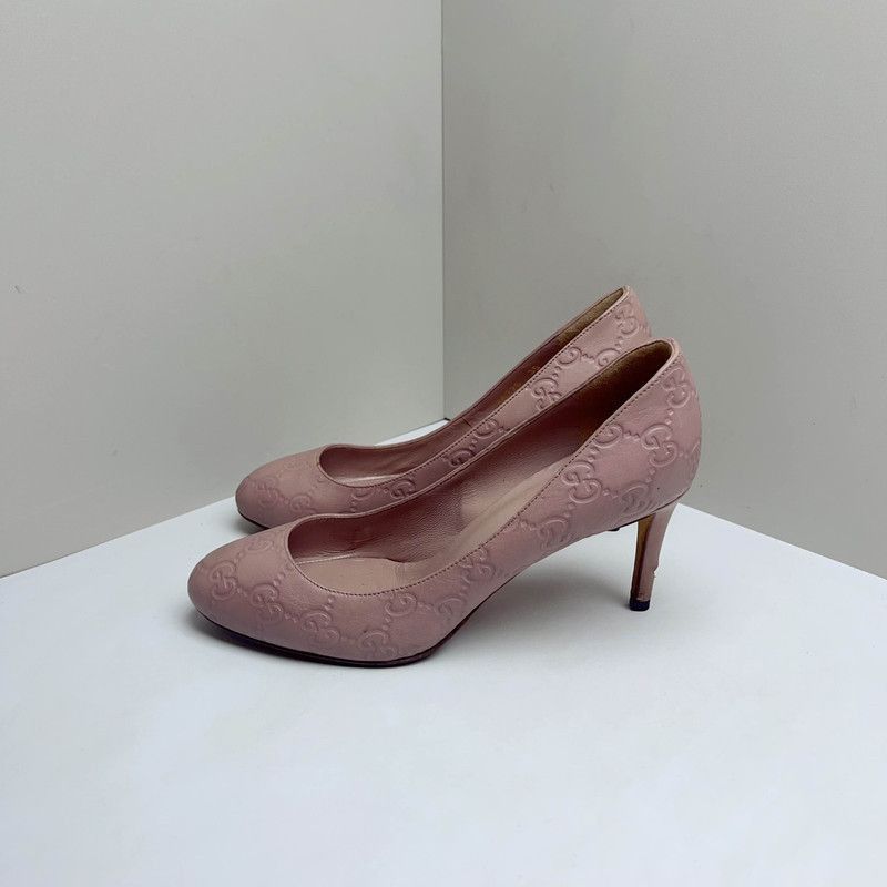 Gucci Gucci Pink Leather Classic High Heel Shoes -2508 Size US 5 / IT 35 - 1 Thumbnail