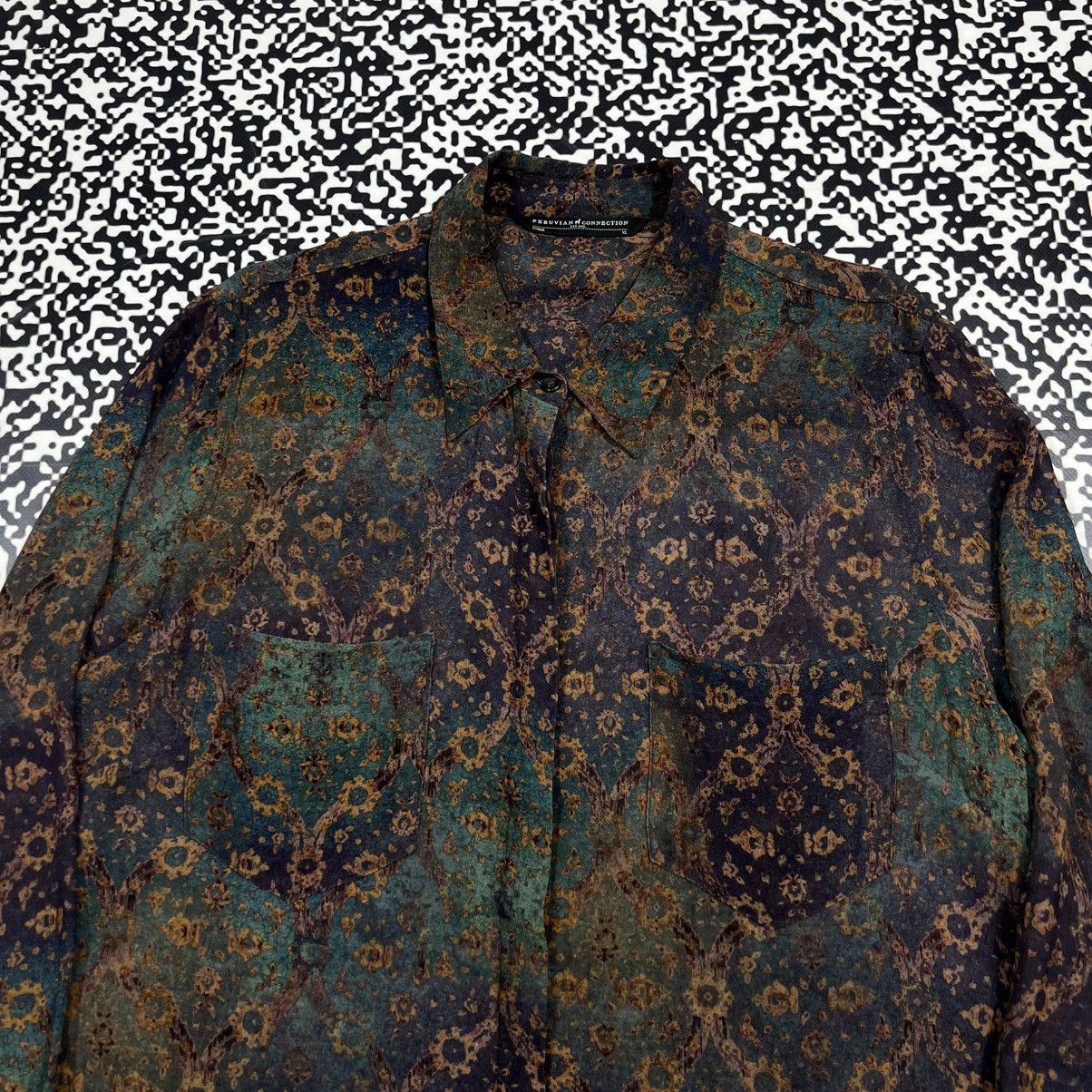 Vintage Vintage Y2K Peruvian Connection Viscose Abstract Retro Shirt Size XL / US 12-14 / IT 48-50 - 6 Thumbnail