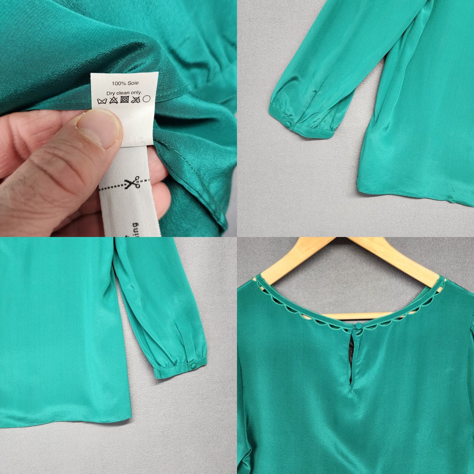 Vintage VINTAGE J Crew Blouse Top Womens 8 Green Silk Blouse Office Career NEW Size M / US 6-8 / IT 42-44 - 9 Thumbnail