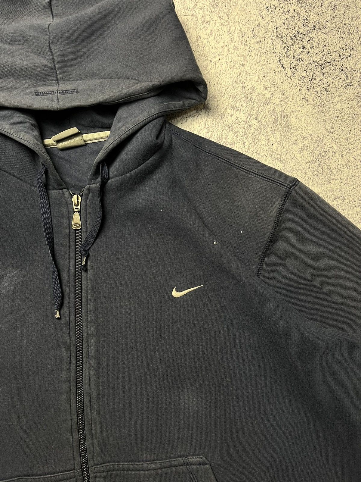 Nike Vintage Nike Distressed Zip Up Hoodie Swoosh Drill Size US L / EU 52-54 / 3 - 14 Thumbnail