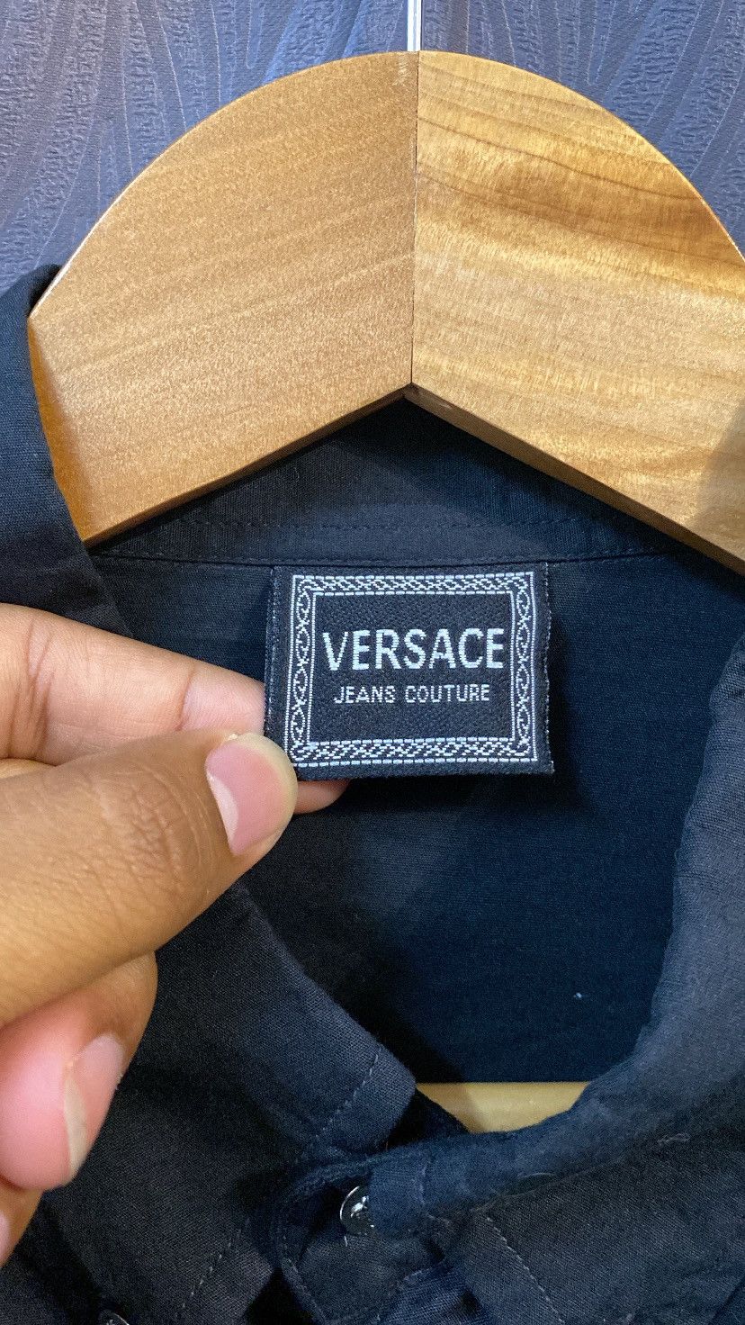 Designer × Versace Jeans Couture Versace Jeans Couture Shirt Button Up Black Size US XL / EU 56 / 4 - 4 Thumbnail