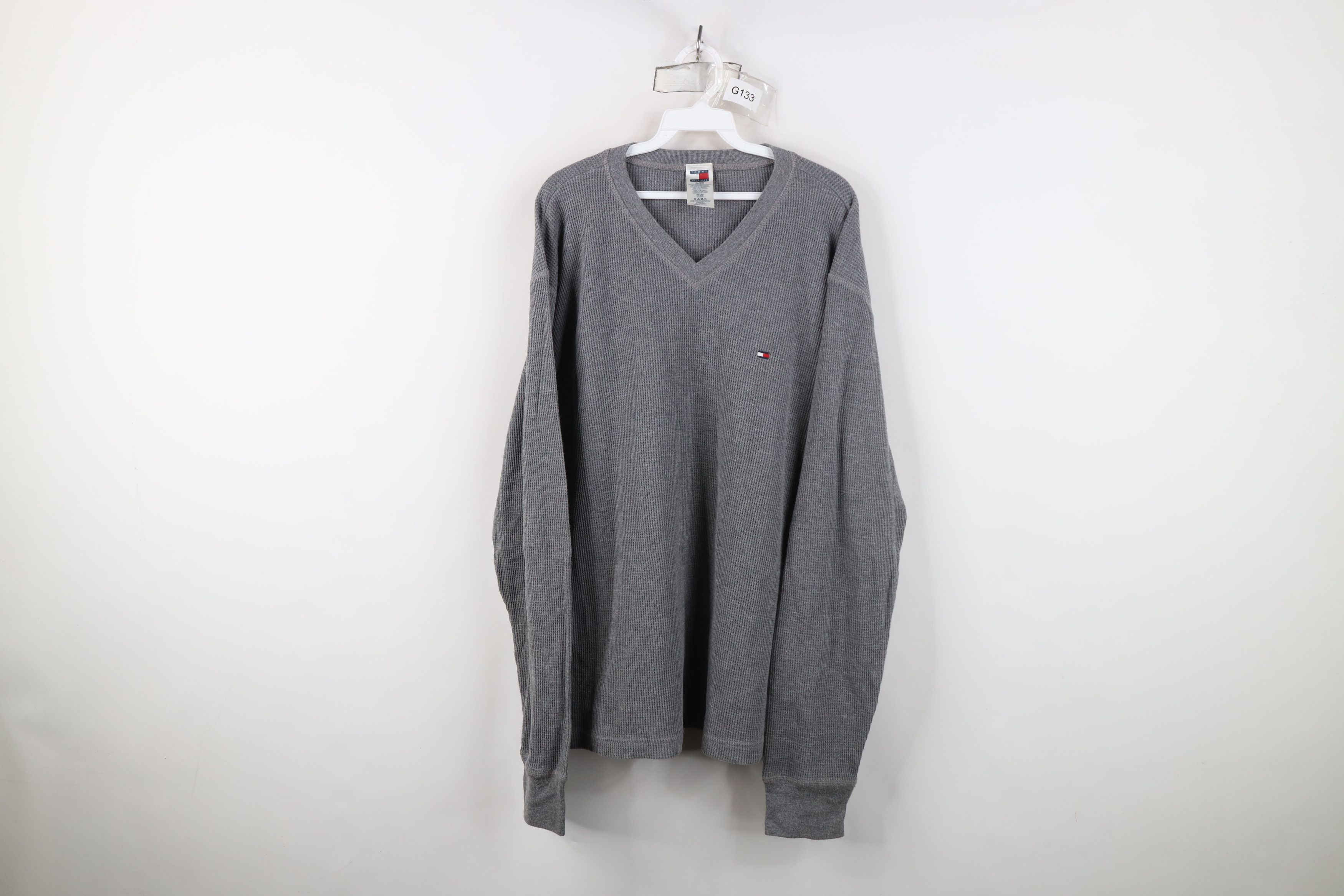 Tommy Hilfiger Vintage 90s Tommy Hilfiger Knit Long Sleeve T-Shirt Gray Size US XL / EU 56 / 4 - 1 Thumbnail