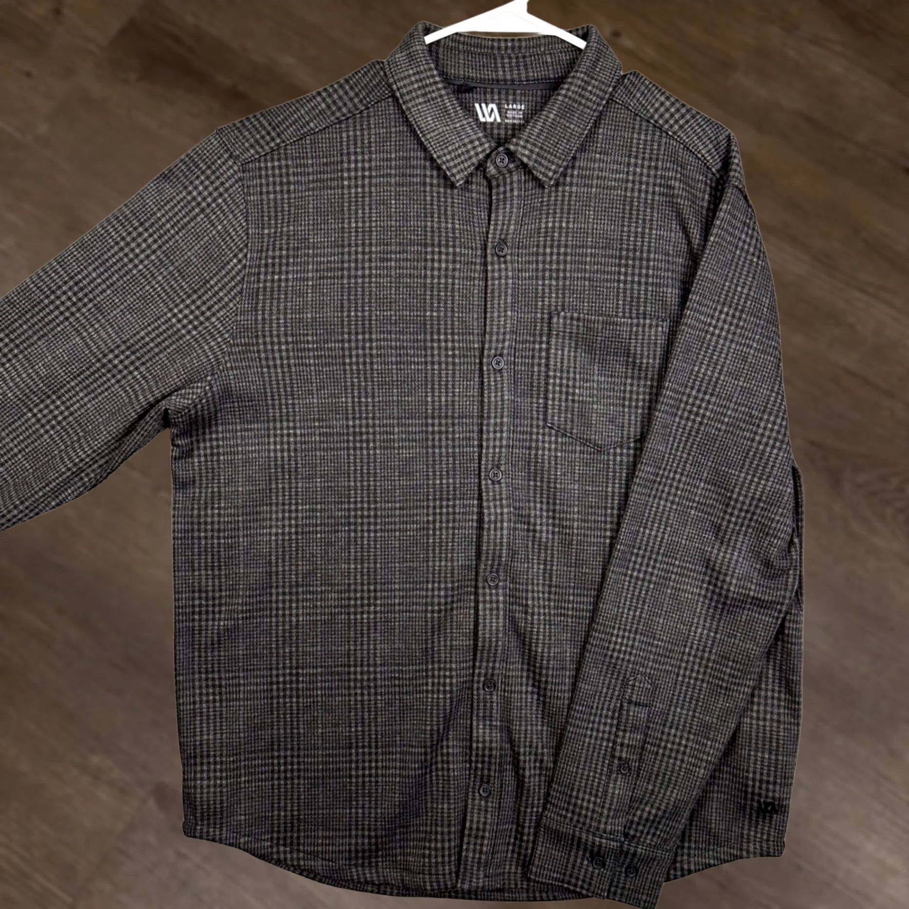 Vintage VRST Shirt Men Large Gray Glen Plaid Stretch Pocket Casual Button Up Flannel EUC Size US L / EU 52-54 / 3 - 1 Thumbnail