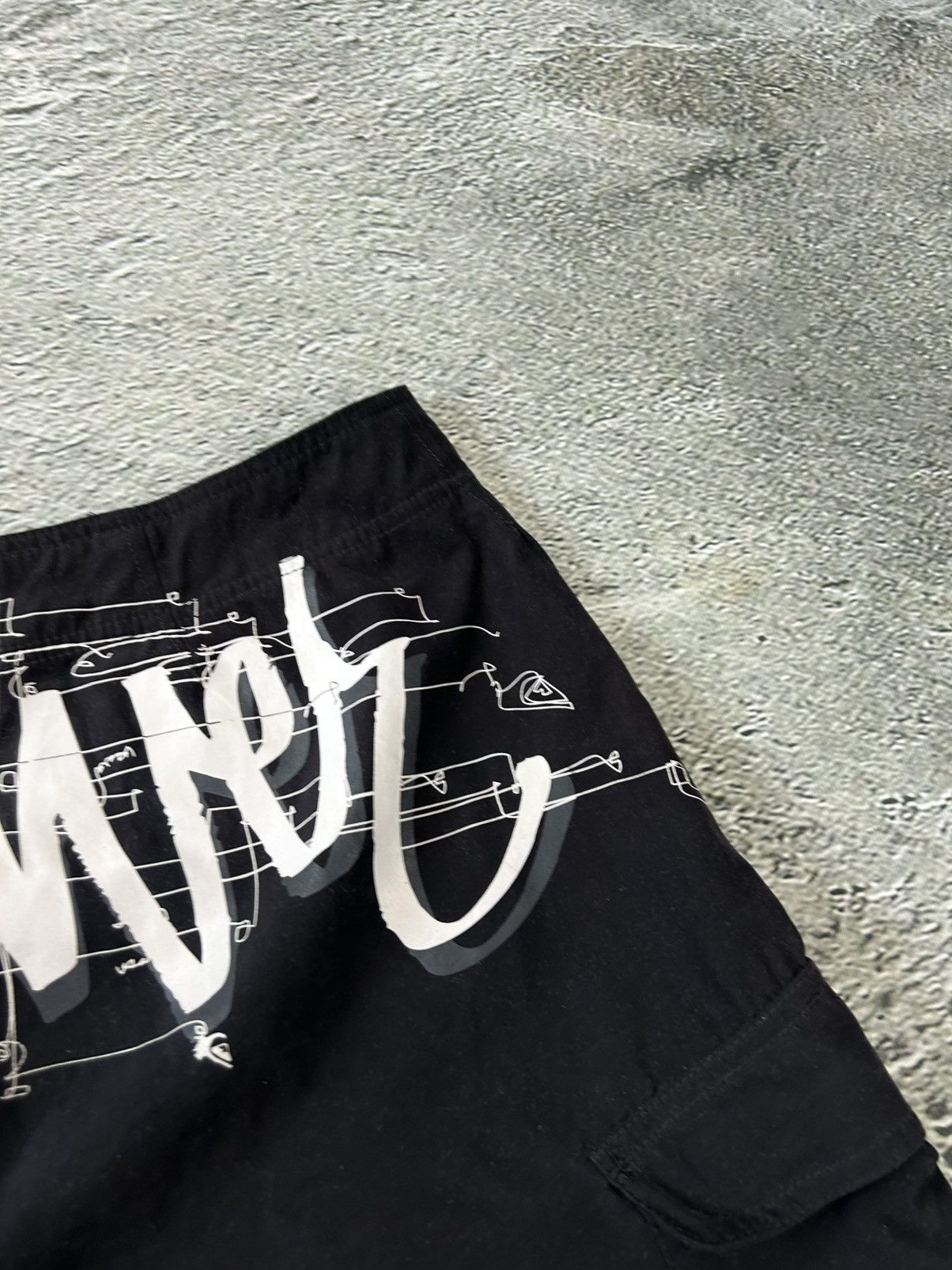 Quiksilver Quiksilver shorts black Y2K vintage fullprint graffiti surf Size US 34 / EU 50 - 4 Thumbnail