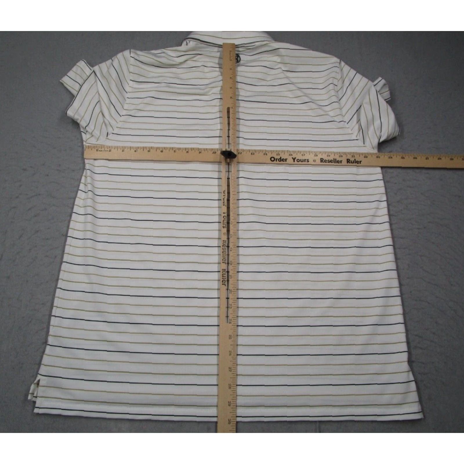 G/FORE G/Fore Shirt Mens XL White Striped Performance Polo Polo Shirt Golf Casual Travel Activewear Size US XL / EU 56 / 4 - 6 Thumbnail