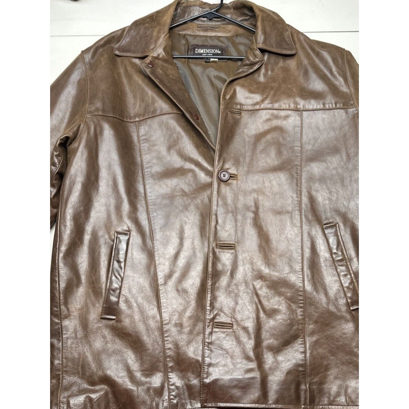 Other DIMENSIONS New York 2XL Brown Leather Coat (Dry Clean Only) Size US XXL / EU 58 / 5 - 2 Thumbnail