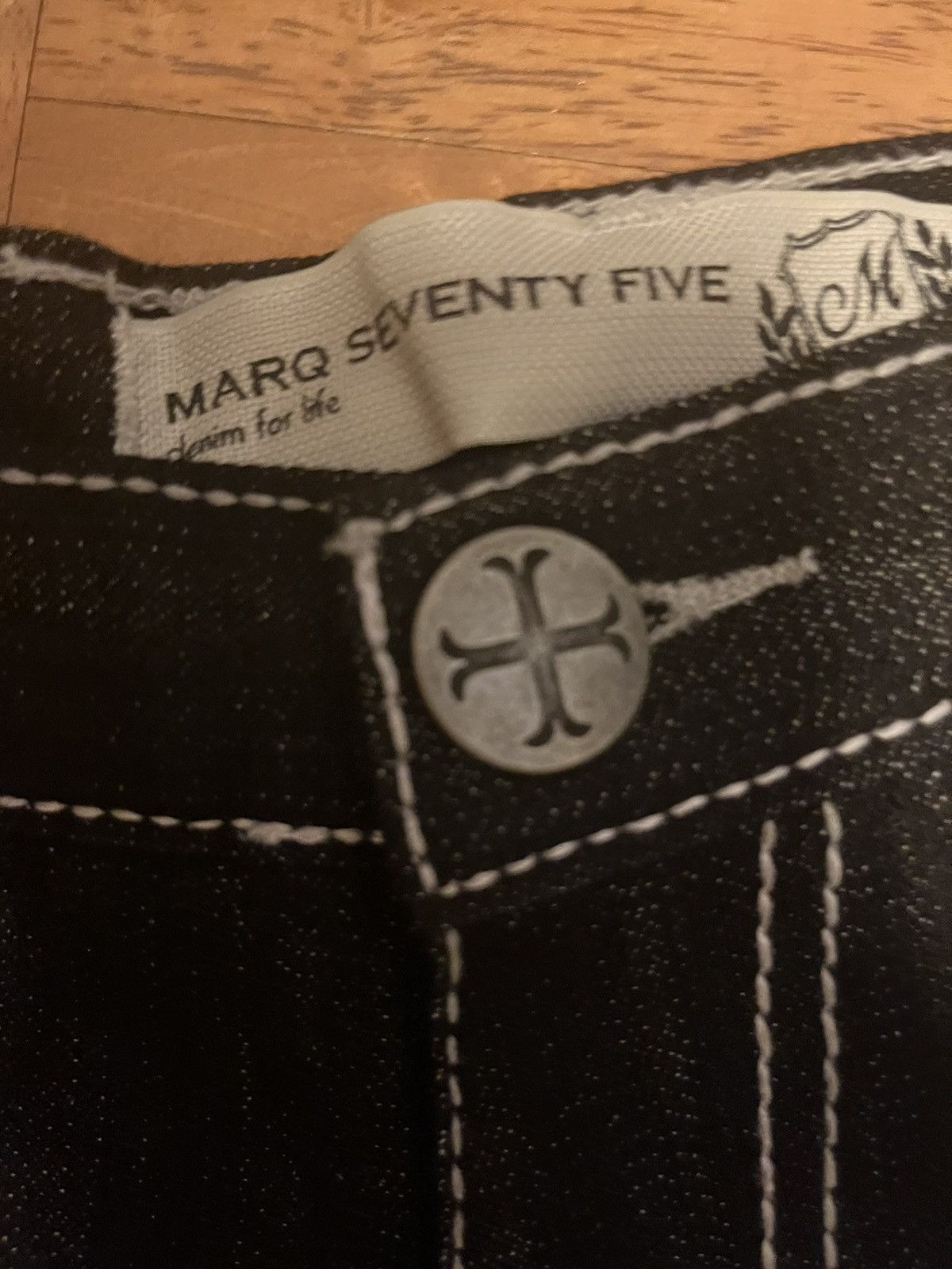 Affliction × Japanese Brand marq75 super nice baggy asl with gothic cross&wing design Size US 36 / EU 52 - 7 Thumbnail