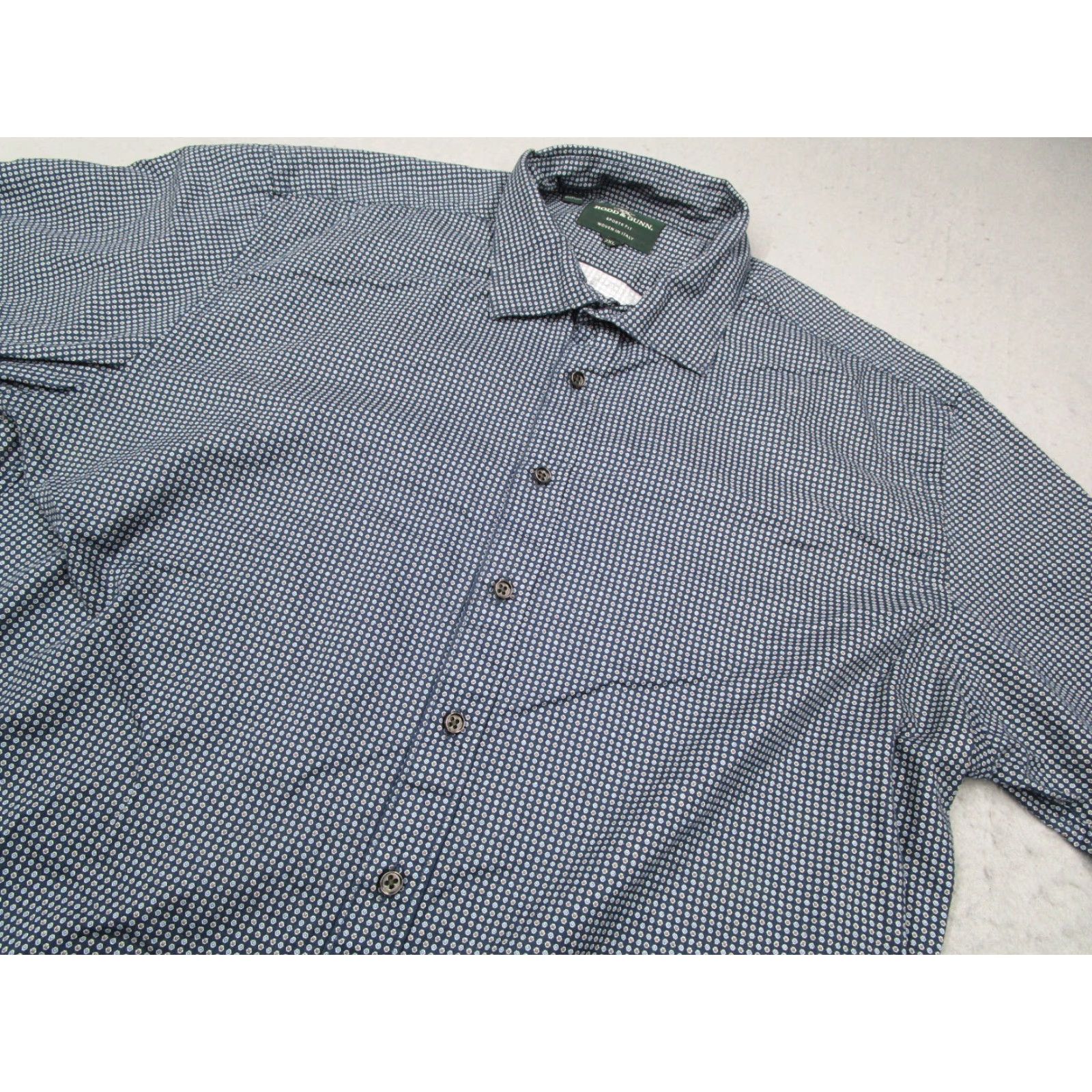 Rodd & Gunn Rodd & Gunn Shirt Mens 2XL Blue Sports Fit Button Up Long Sleeve Casual Work Geometric Pattern - Cotton Knit, Regular Size, City Preppy Style - Mens Size US XXL / EU 58 / 5 - 2 Thumbnail