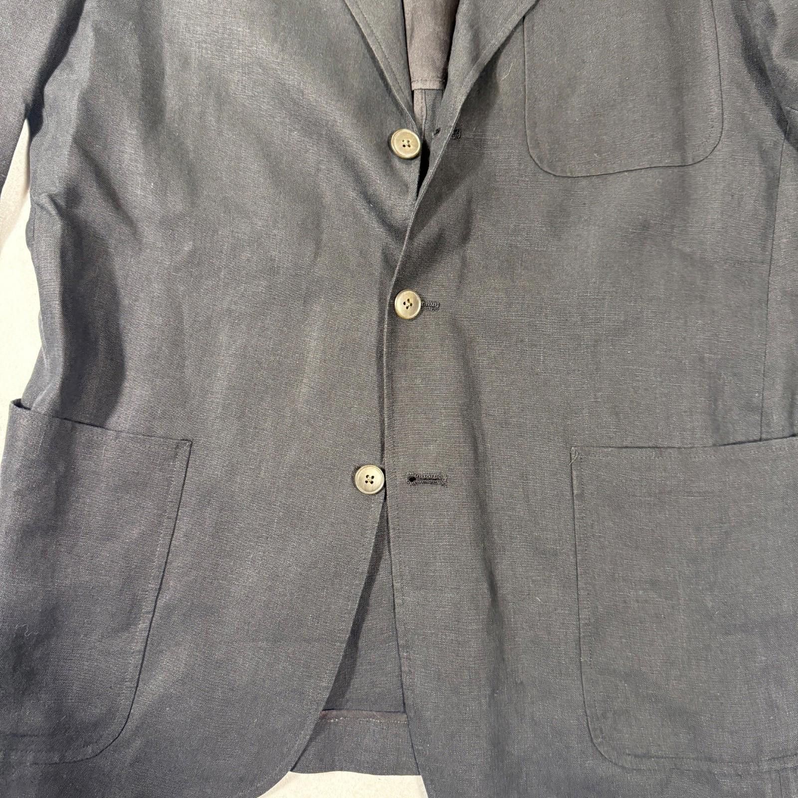 J.Crew Vintage J Crew Oarsman Mens Navy irish Linen Blazer 40R Size 40R - 2 Thumbnail