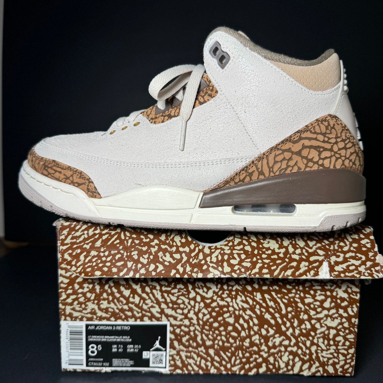 Jordan Brand × Nike Size 8.5 - Nike Air Jordan 3 Retro Palomino Men's Shoes Size US 8.5 / EU 41-42 - 9 Thumbnail