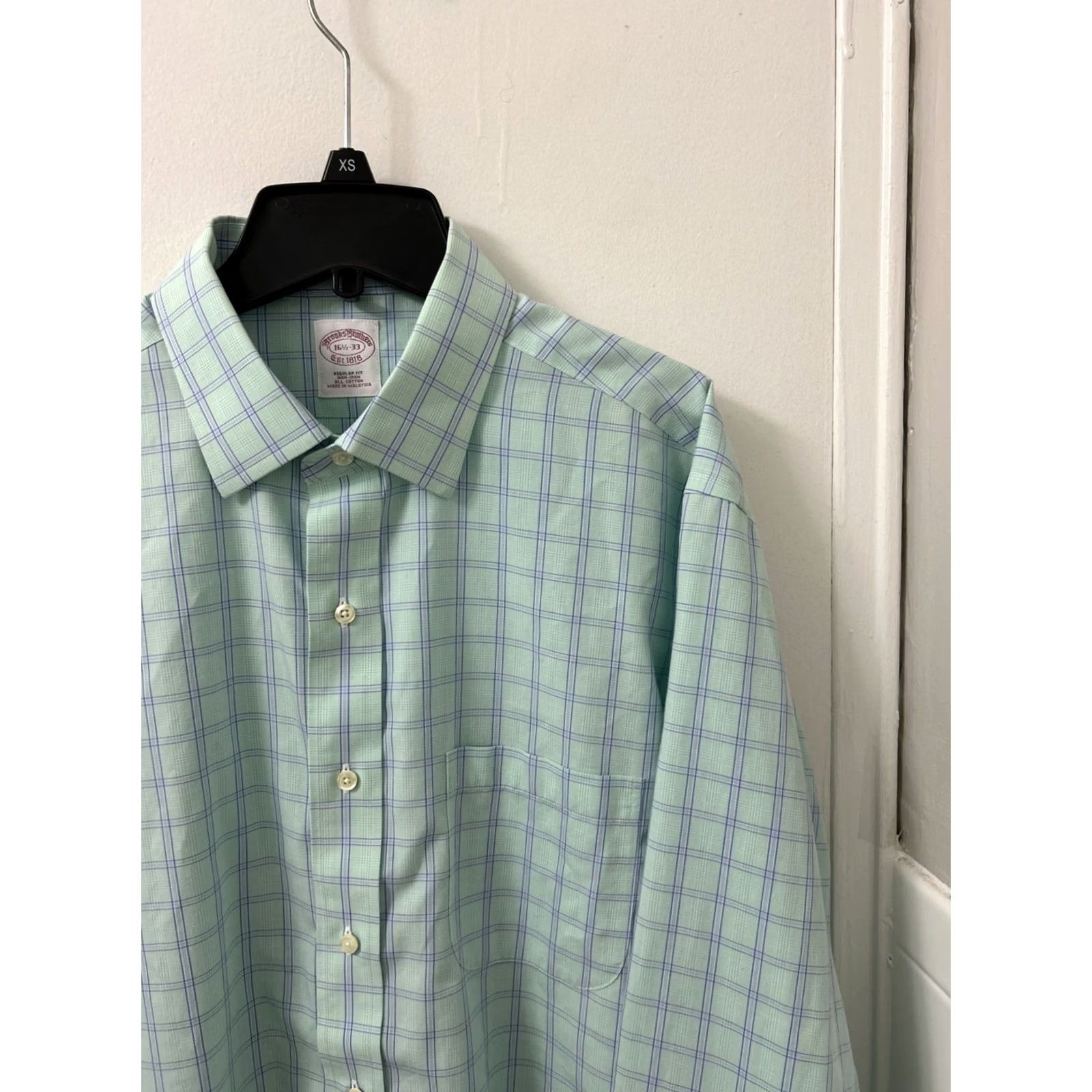 Brooks Brothers Brooks Brothers Shirt Mens 16.5 Green Plaid Non Iron All Cotton Button Up L/S Size US XL / EU 56 / 4 - 4 Thumbnail