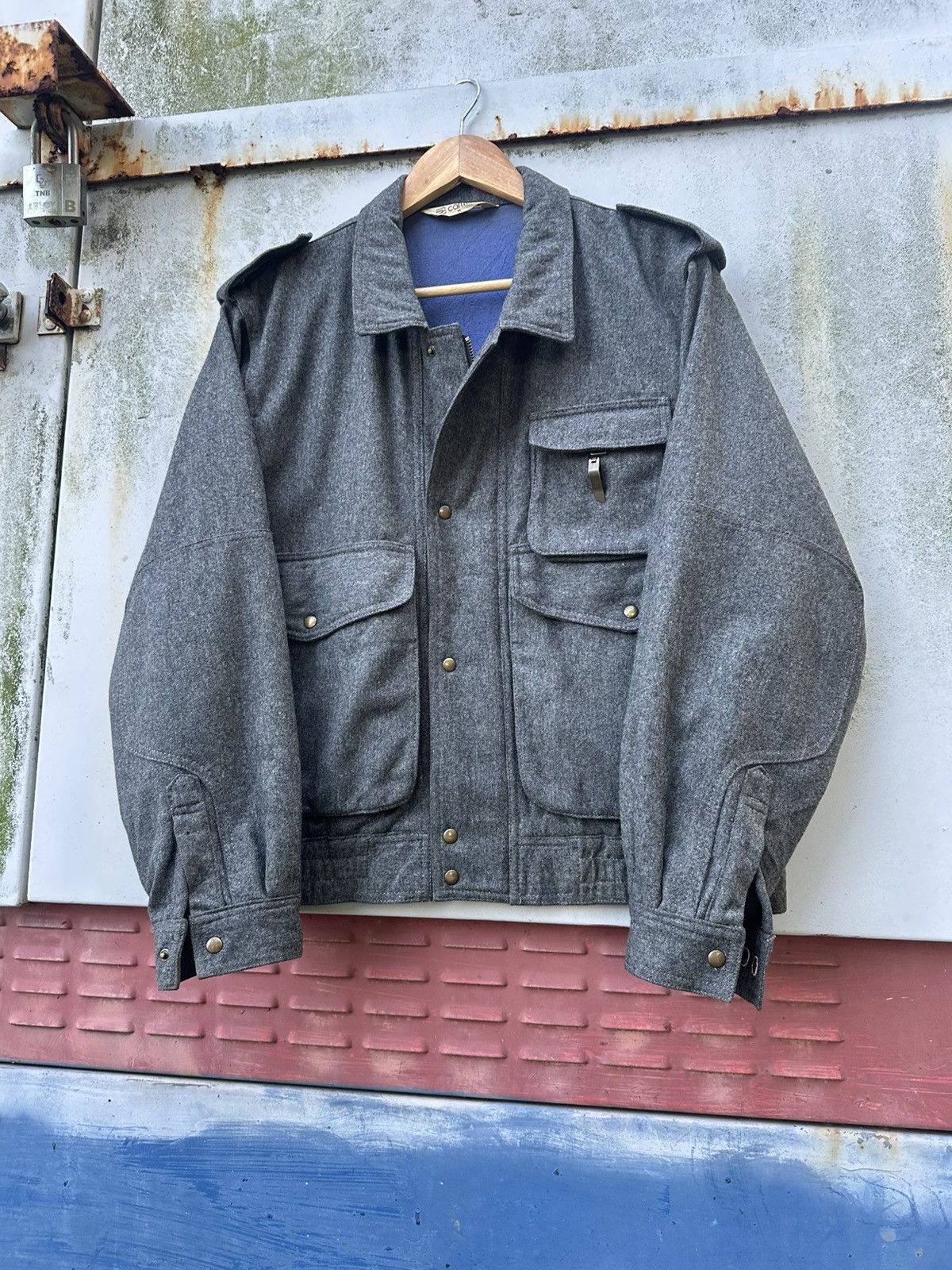 Vintage 👹Vintage Carmina Wool Tactical Bomber Jacket Size US M / EU 48-50 / 2 - 5 Thumbnail
