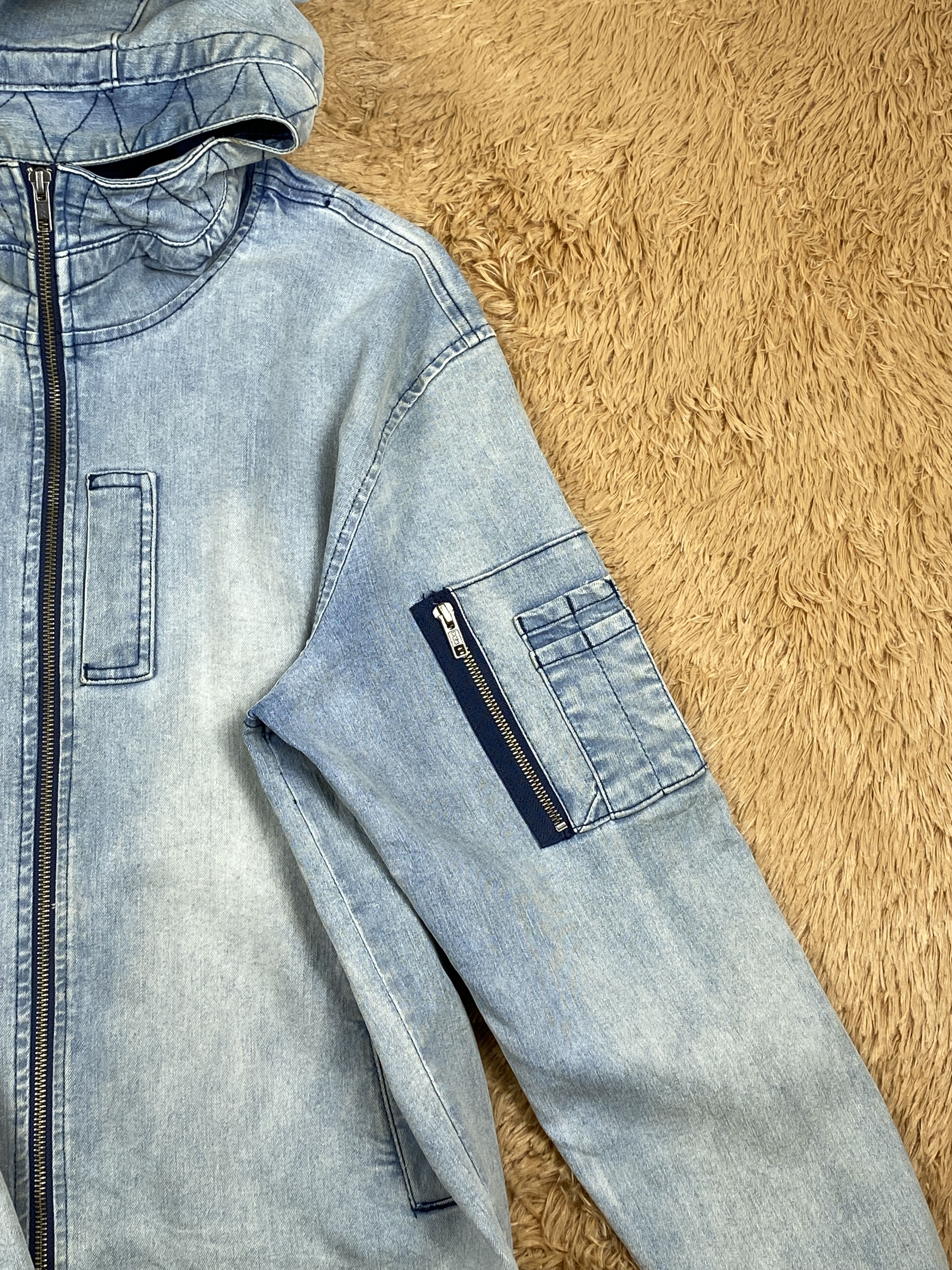 Japanese Brand Vintage Oilcake Hoodie Denim Jacket J1691 Size US S / EU 44-46 / 1 - 4 Thumbnail