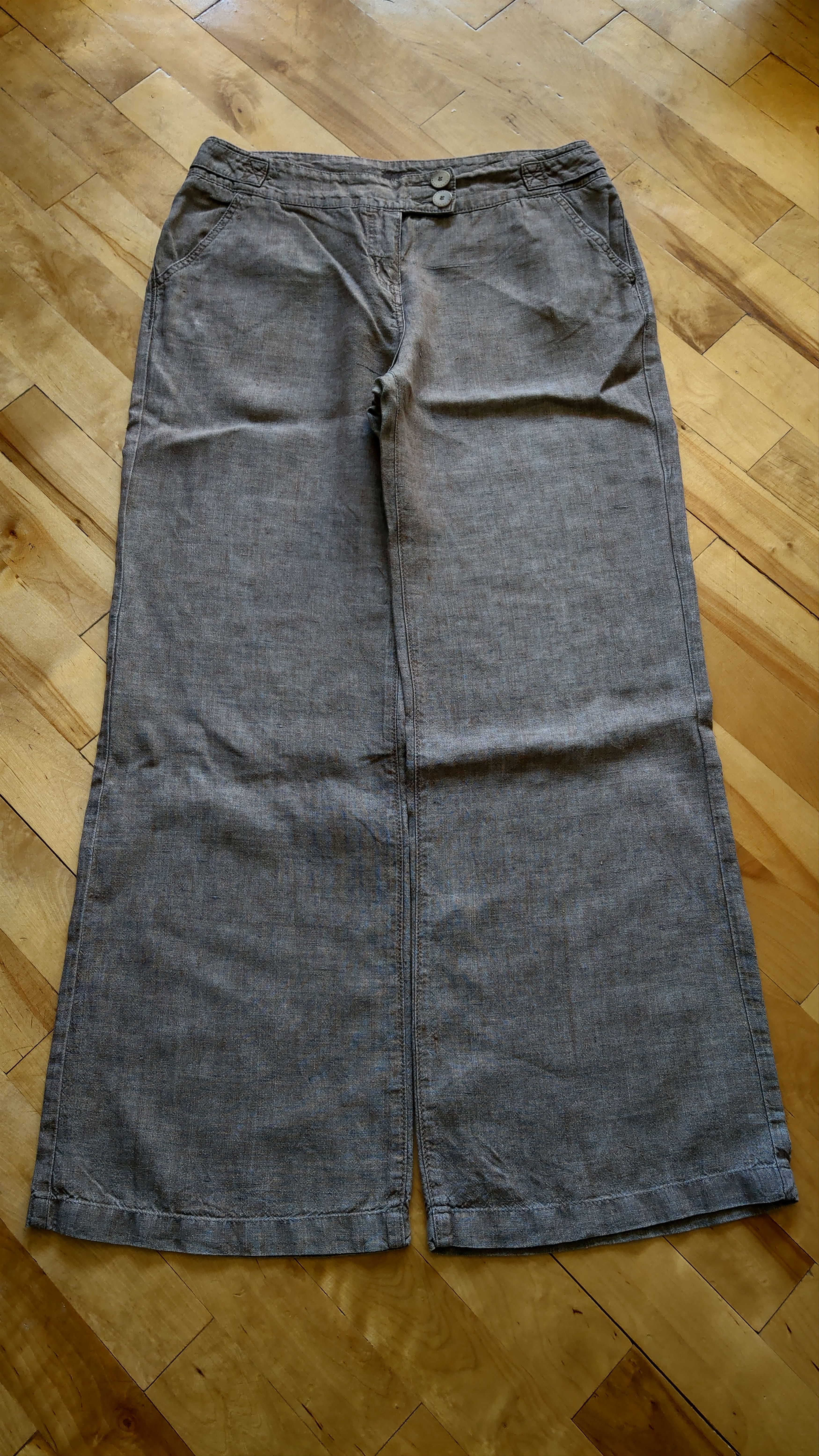 Vintage 100% Linen Pants Flared Goth Baggy Minimalist y2k Vintage 32 Size US 32 / EU 48 - 8 Thumbnail