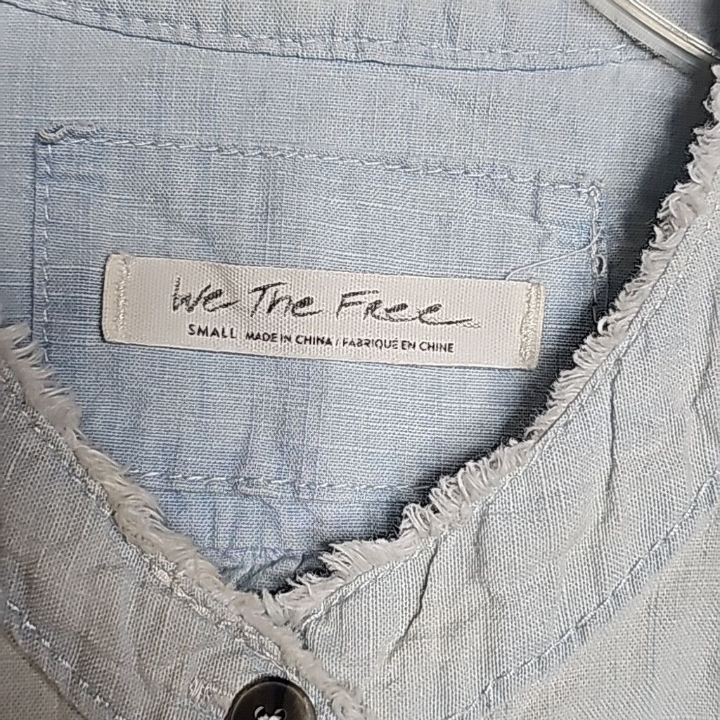 Free People Free People We The Free Set Sail distressed raw hem shirt Sm Size S / US 4 / IT 40 - 3 Thumbnail