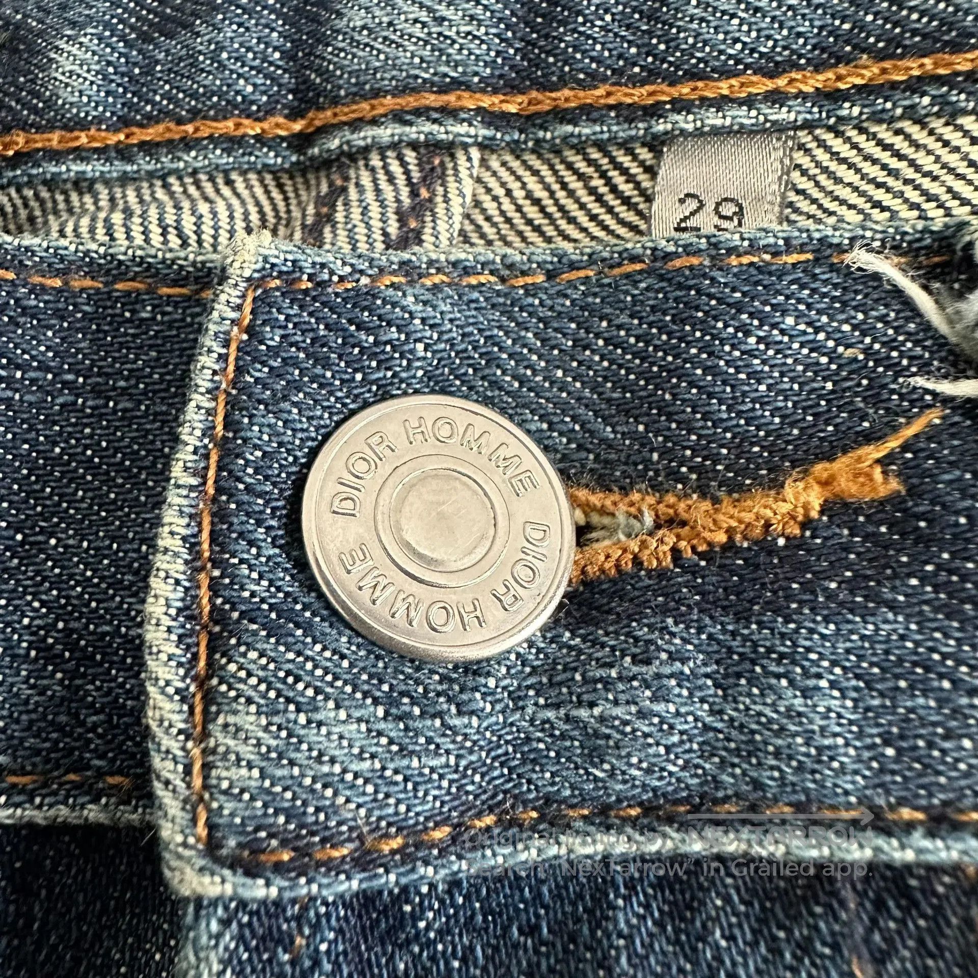 Hedi Slimane Dior Homme Vintage Washed Blue Destroyed Jeans. Size US 29 - 5 Thumbnail