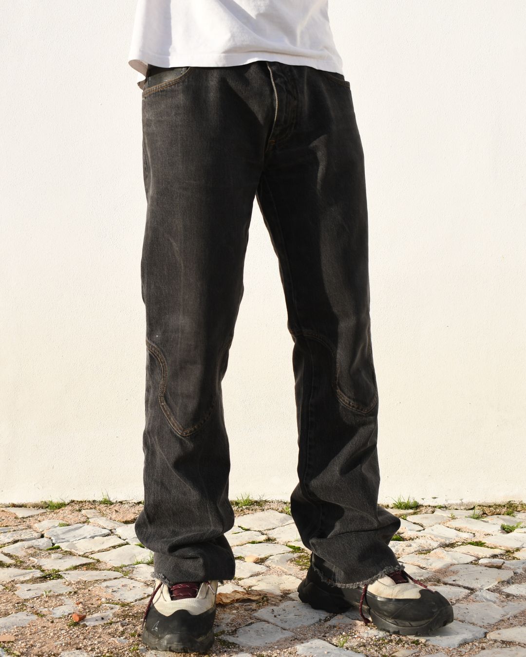 image of Roberto Cavalli Cavalli Cowboy Boot Cuff Flared Jeans in Grey, Men's (Size 35)