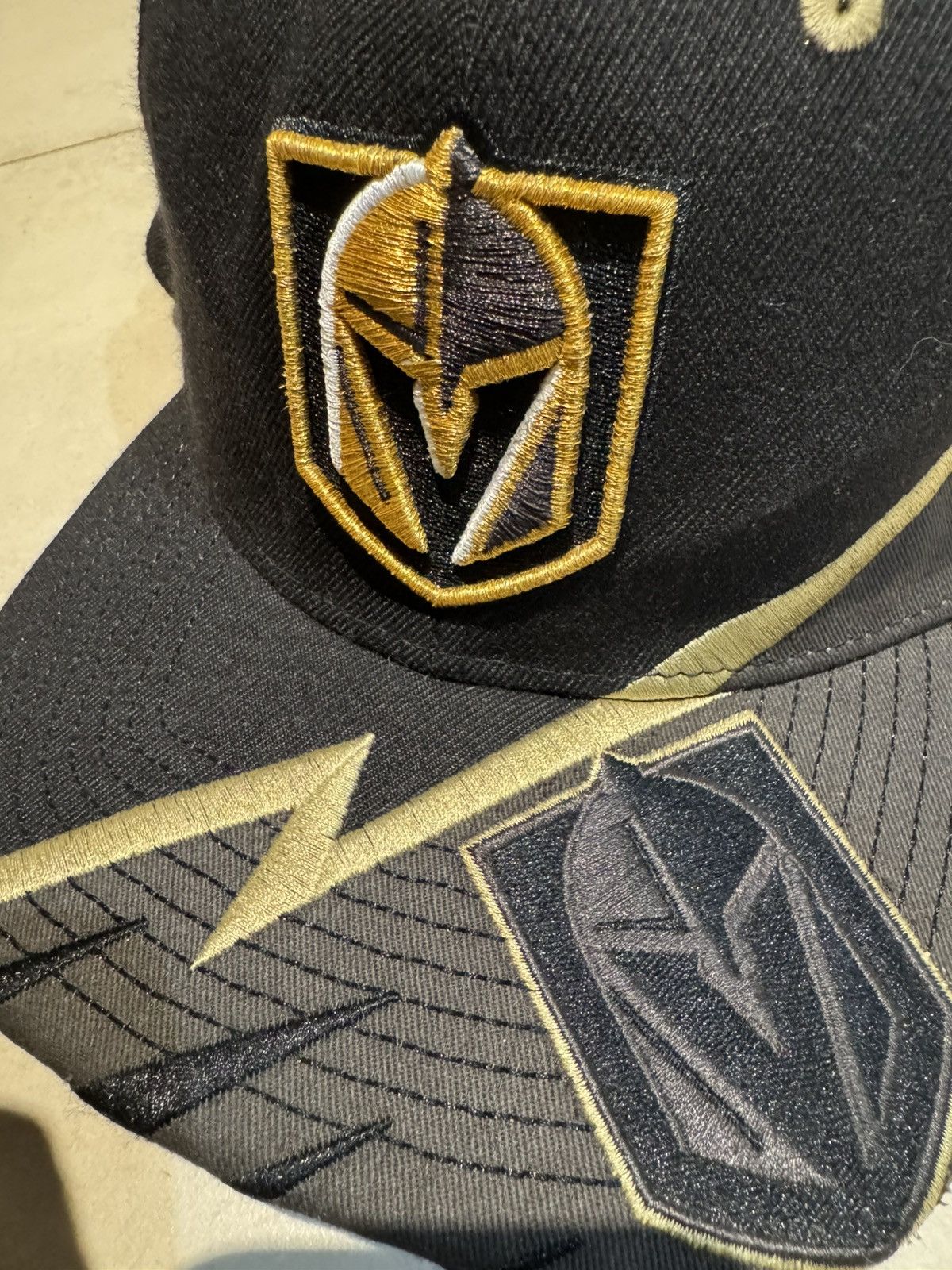 NHL Las Vegas Golden Knights Retro Snapback Hat Black Gold Size ONE SIZE - 6 Thumbnail