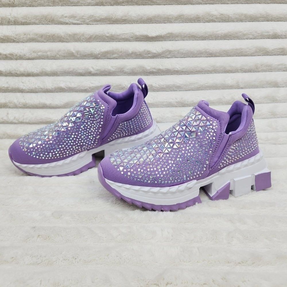 Other Presto Light Weight Slip on Purple Rhinestone Sneakers - Run Size US 9 / IT 39 - 2 Thumbnail