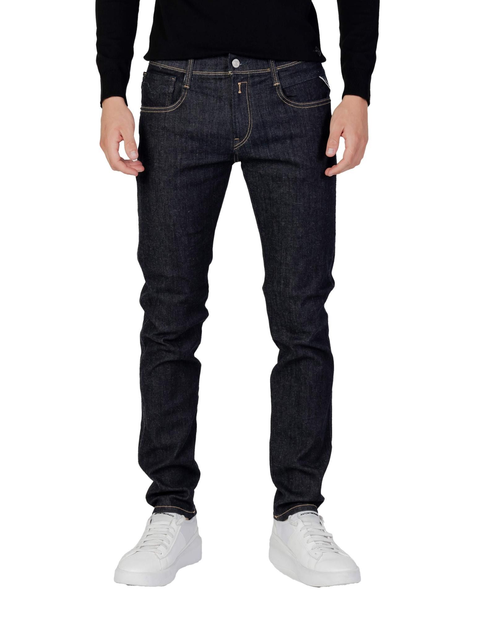 image of Replay Classic Jeans With Zip And Button Fastening in Blue, Men's (Size 38)