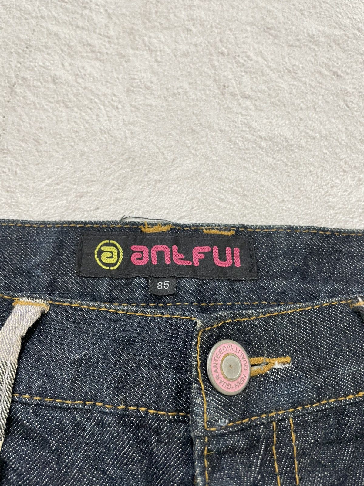 Japanese Brand 2000s Antful Jorts Double Waist RAW Denim Y2K Size US 35 - 4 Thumbnail