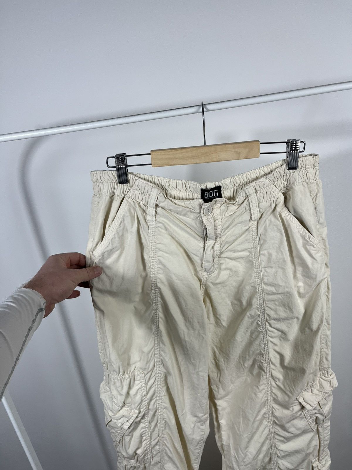 Bdg BDG Baggy Cargo Pants Cream Y2K Streetwear Size 32" / US 10 / IT 46 - 4 Thumbnail
