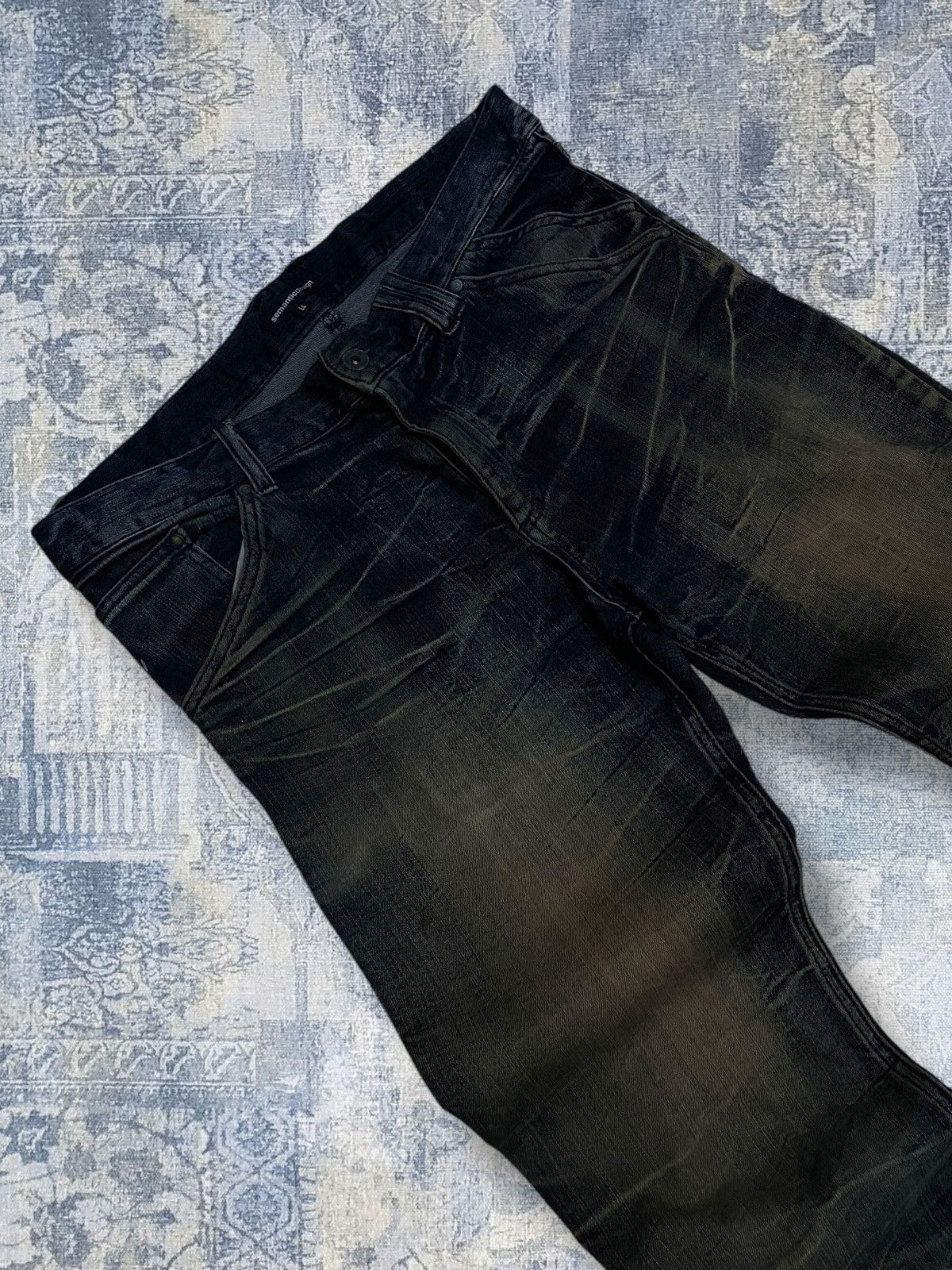 Japanese Brand Vintage 1990s Japan Designer Semantic Iconic Mudwash Denim Size US 34 / EU 50 - 8 Thumbnail