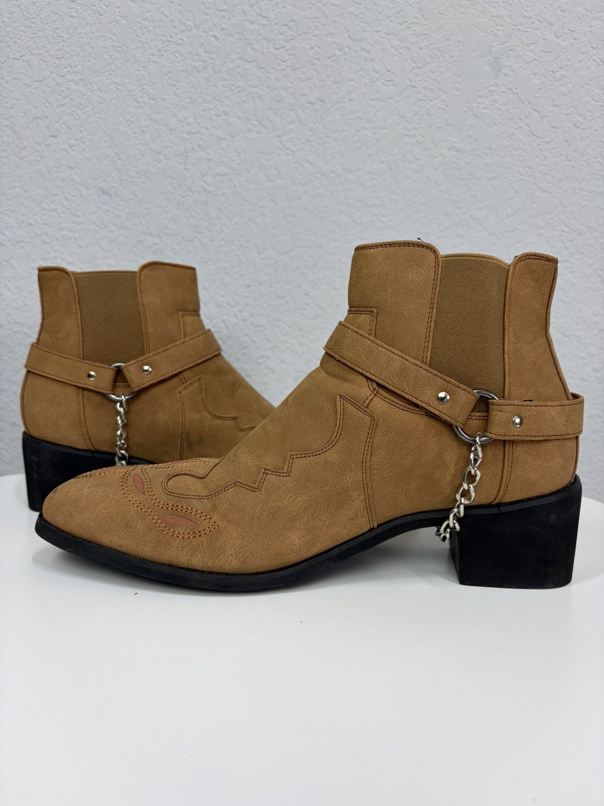 If Six Was Nine AS 98 Vibe Artisan Black Leather Side Zip Ankle Biker Boots Size US 11 / EU 44 - 9 Thumbnail