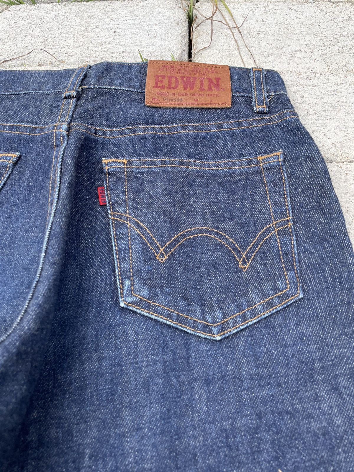 20471120 Edwin Miss 503 Minor Distress Flare Raw Denim (A41) Size 29" - 10 Thumbnail
