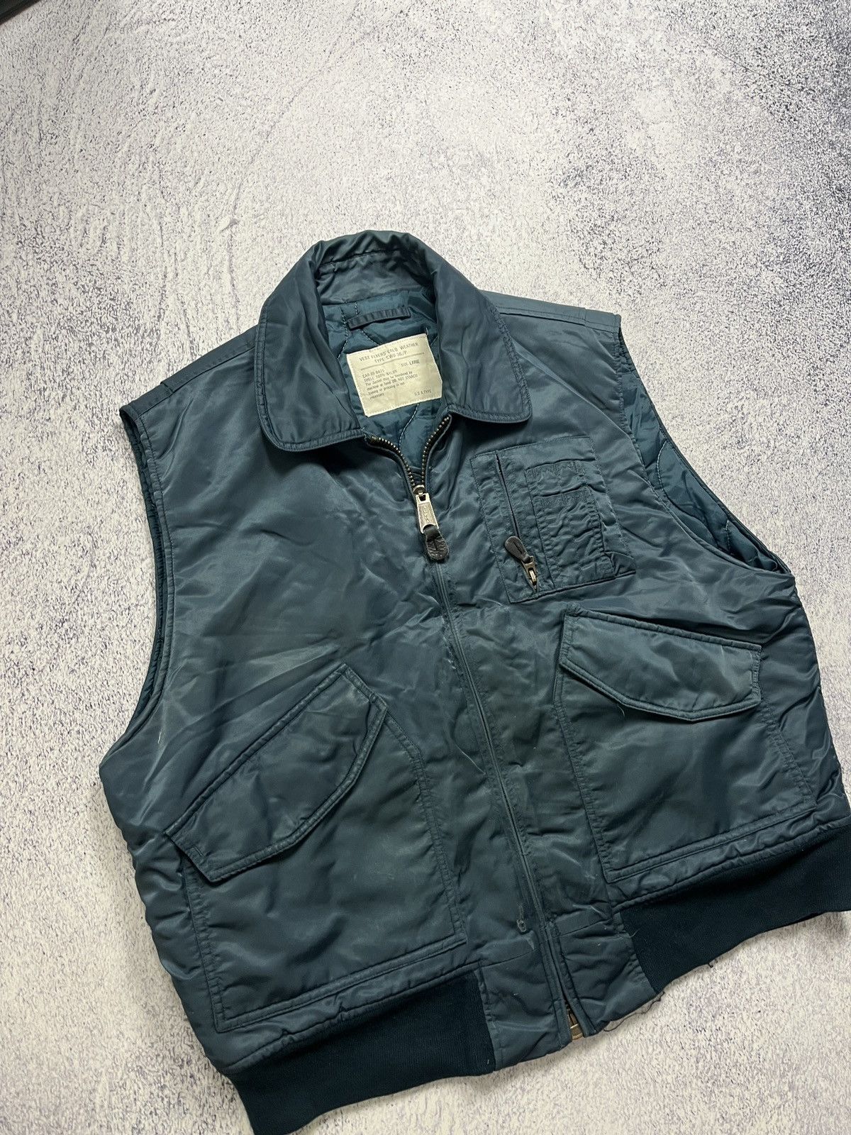 Japanese Brand × Vintage Vintage Military Vest Cold Weather Jacket Flyers CWU-36p Size US L / EU 52-54 / 3 - 7 Thumbnail
