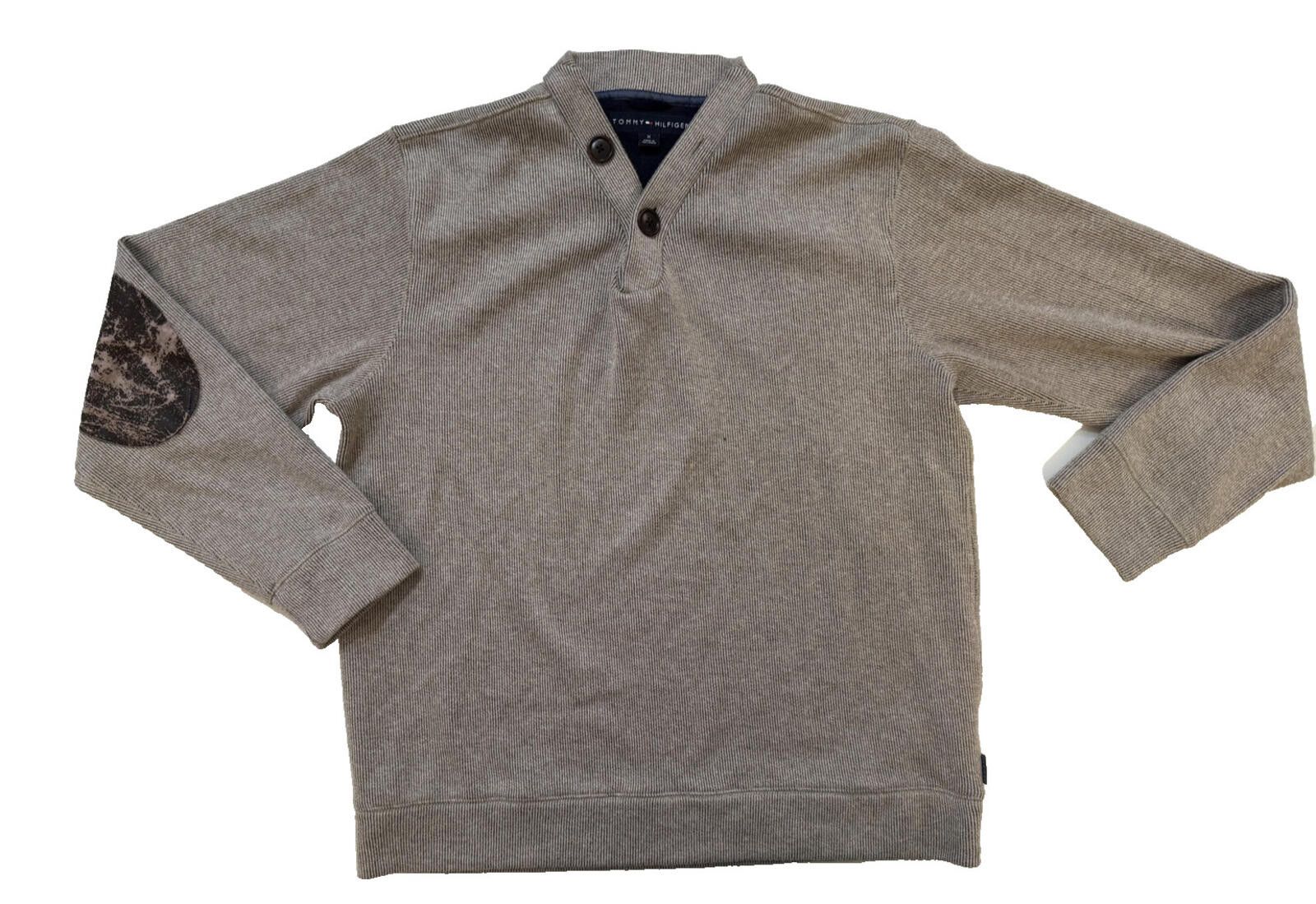 Tommy Hilfiger Vintage Tommy Hilfiger Sweater Men MED Beige Elbow Patch Y2K Size US M / EU 48-50 / 2 - 1 Thumbnail