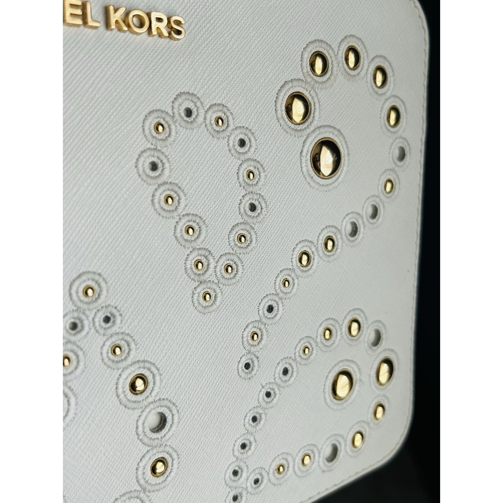 Michael Kors Michael Kors Ginny Leather Crossbody White Embellished Size ONE SIZE - 15 Thumbnail