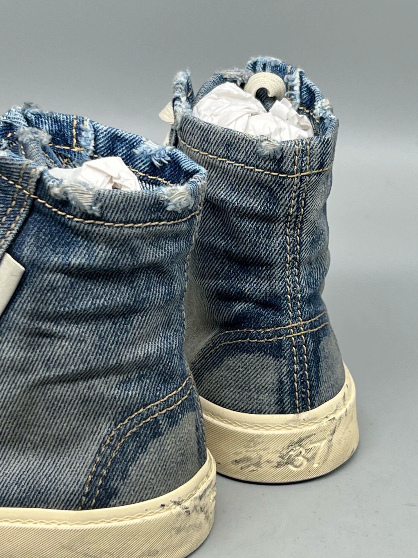 Balenciaga balenciaga blue distressed high-top casual shoes Size US 7.5 / EU 40-41 - 4 Thumbnail