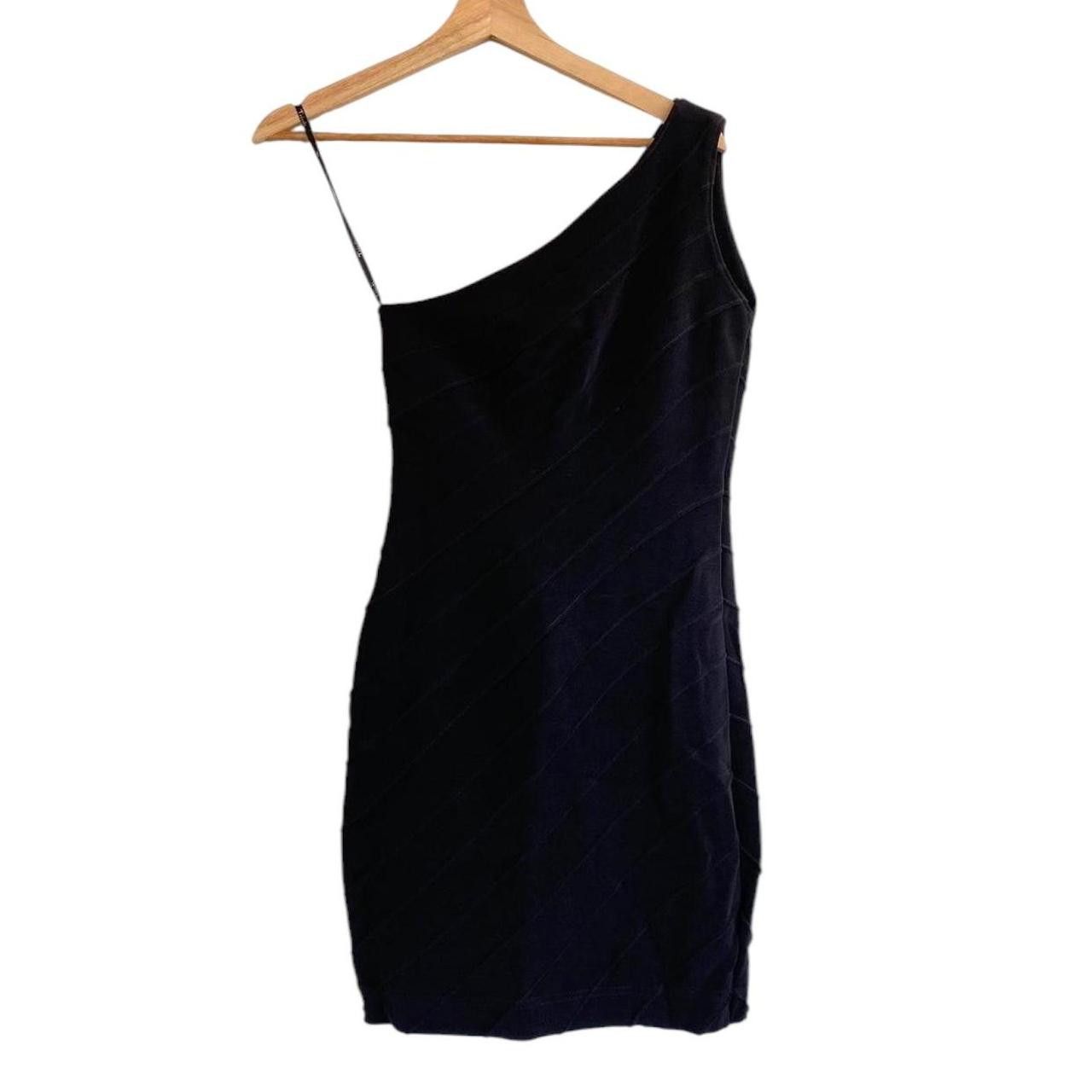 Tadashi Shoji TADASHI BLACK BODY CON ONE SLEEVE DRESS MINI SMALL VINTAGE Size S / US 4 / IT 40 - 1 Thumbnail