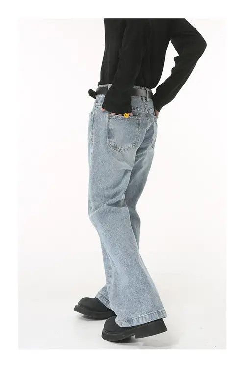 Other Simple washed light blue flared denim trousers Size US 32 / EU 48 - 4 Thumbnail