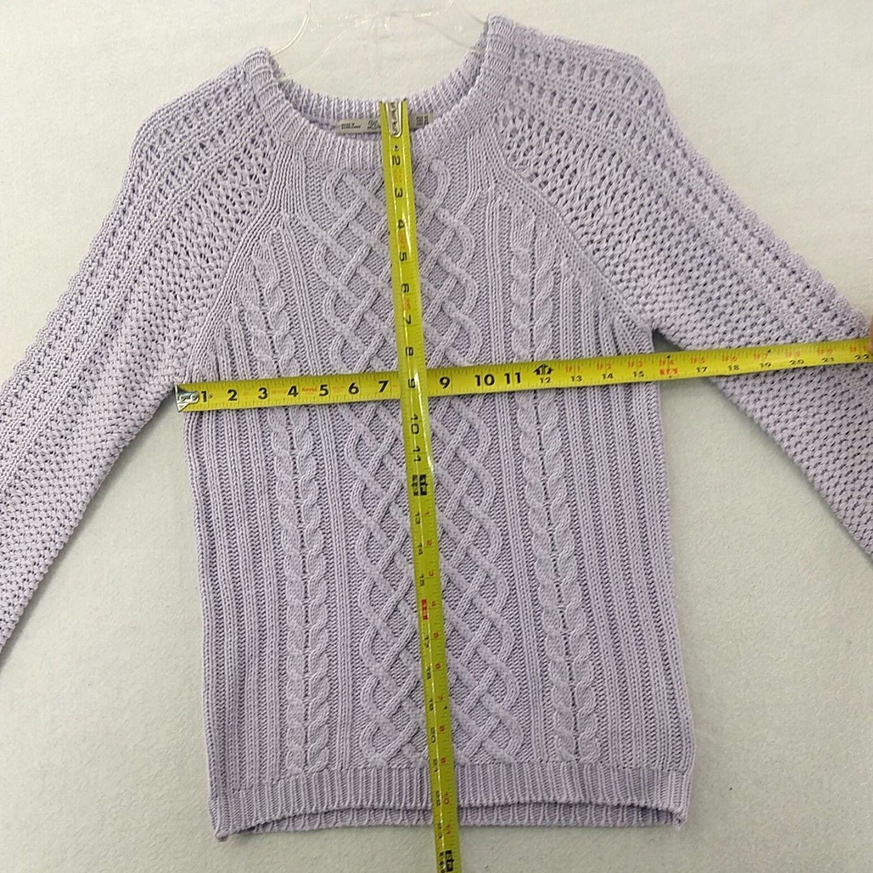 Vintage VINTAGE Zara Knit Sweater M Women Purple Cable-Knit Knit Pullover Round Neck Long Sleeve Solid Casual Fall Winter 2000s Classic Mens Womens Size M / US 6-8 / IT 42-44 - 3 Thumbnail