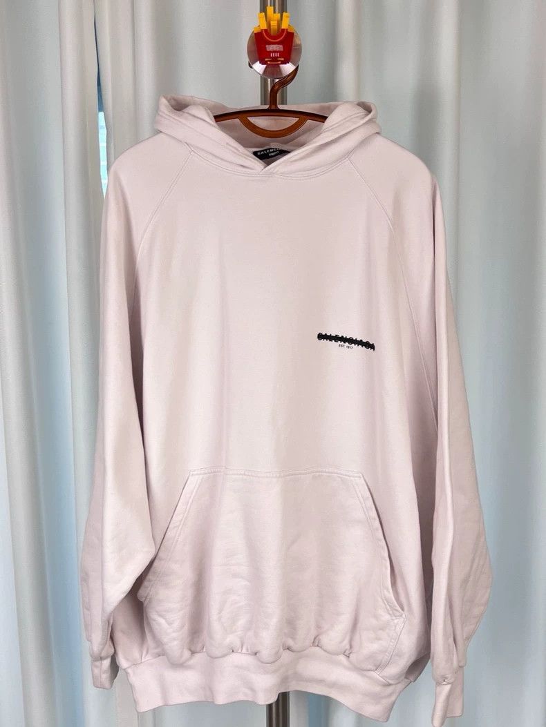 Balenciaga Balenciaga White Logo Oversized Hoodie - dmc Size US S / EU 44-46 / 1 - 1 Thumbnail