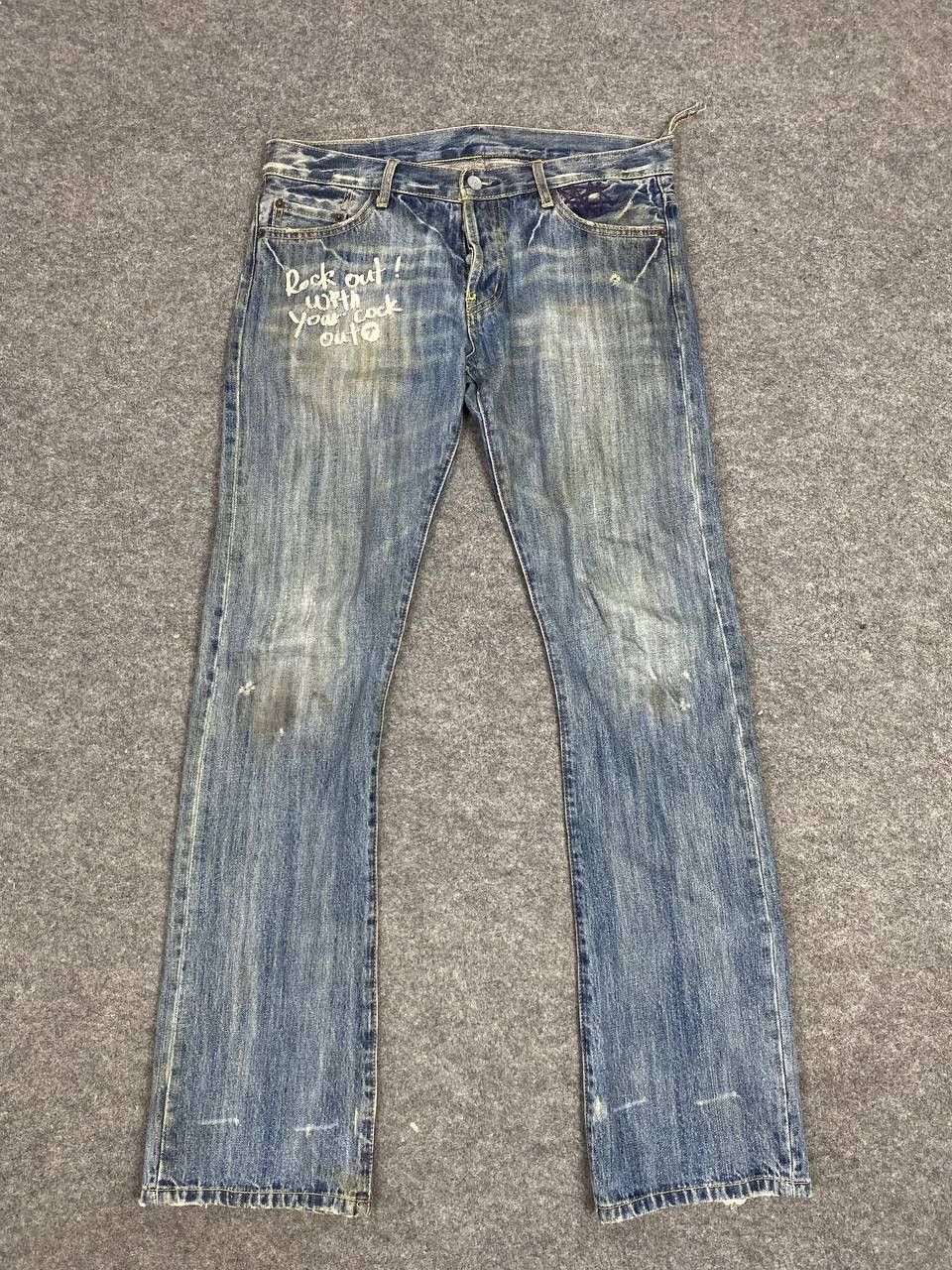Hysteric Glamour thee hysterics xxx bootcut flare distressed denim Size US 35 - 12 Thumbnail