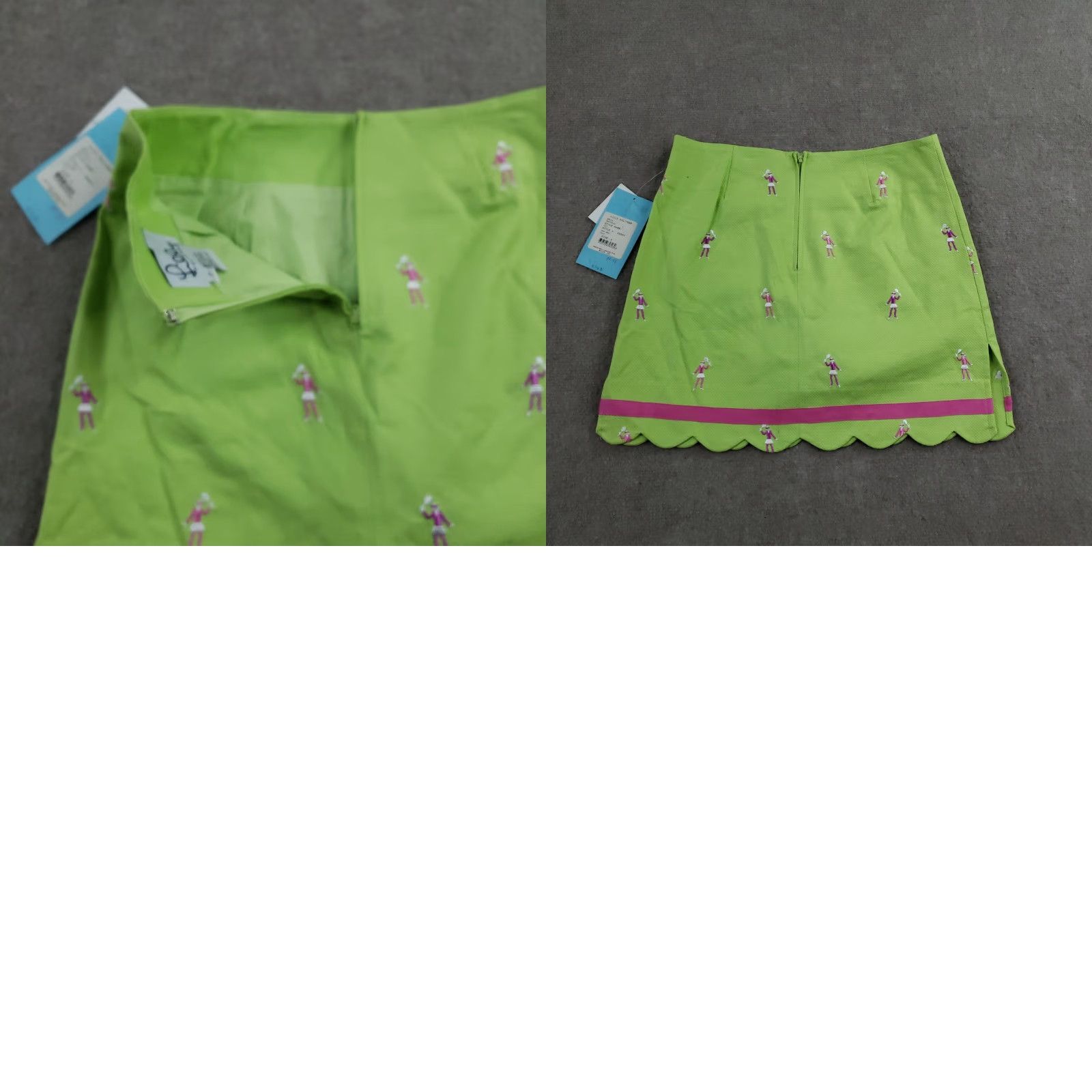 Lilly Pulitzer Vtg Lilly Pulitzer Skort Womens 2 Green Tennis Embroidered Scallop Stretch Golf Size 26" / US 2 / IT 38 - 9 Thumbnail